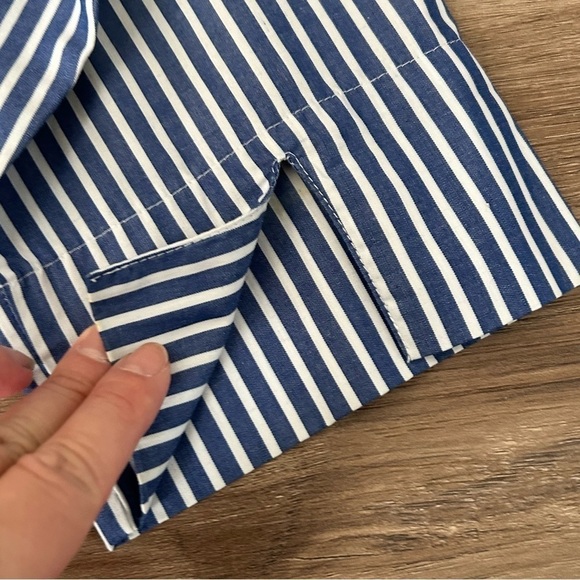 ALC Wrinkle Free 3/4 Sleeve Blue White Button Up Shirt Women Size Large - Picture 7 of 7